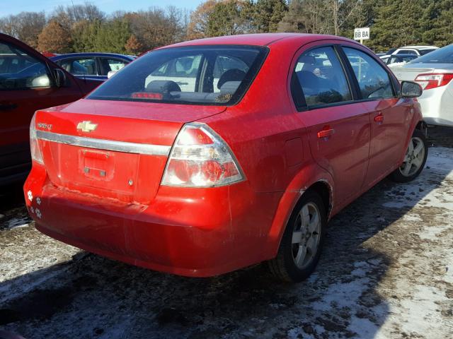 KL1TG56617B055726 - 2007 CHEVROLET AVEO LT RED photo 4