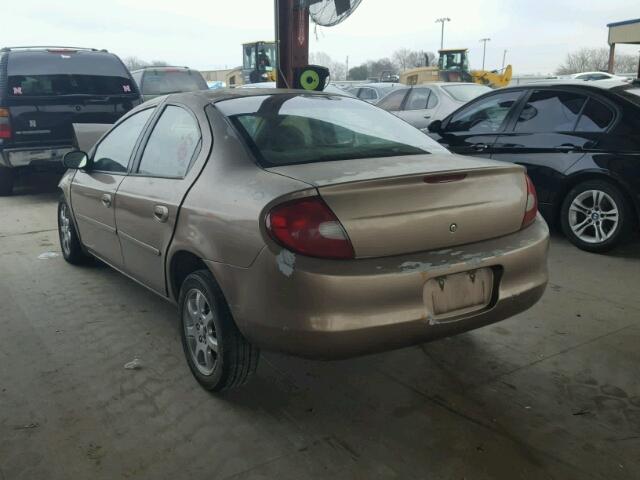 1B3ES46C81D133772 - 2001 DODGE NEON SE BEIGE photo 3