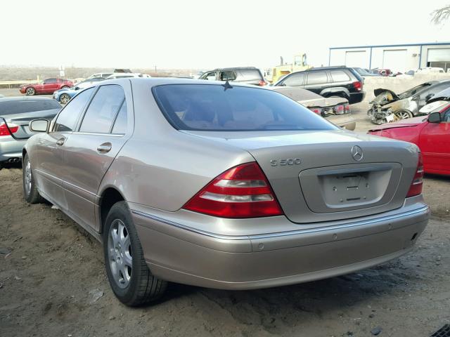 WDBNG75J92A238355 - 2002 MERCEDES-BENZ S 500 GOLD photo 3