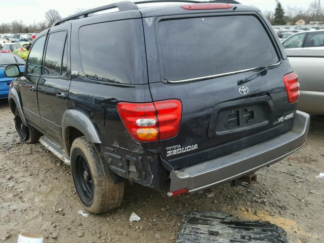 5TDBT44A14S210121 - 2004 TOYOTA SEQUOIA SR BLACK photo 3