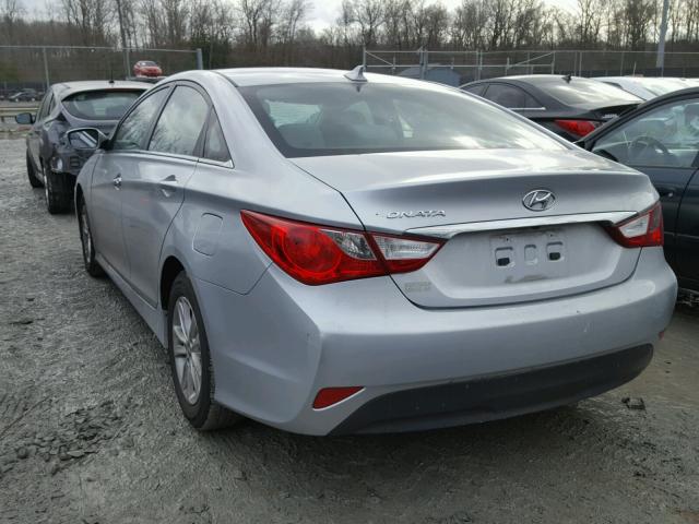 5NPEB4AC3EH908176 - 2014 HYUNDAI SONATA GLS SILVER photo 3