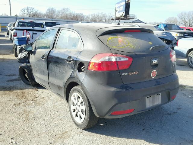 KNADM5A34D6274295 - 2013 KIA RIO LX BLACK photo 3