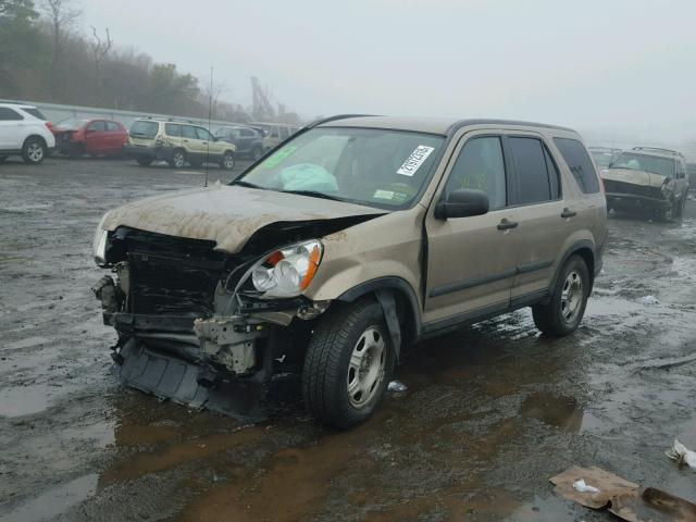 JHLRD68586C002989 - 2006 HONDA CR-V LX GOLD photo 2