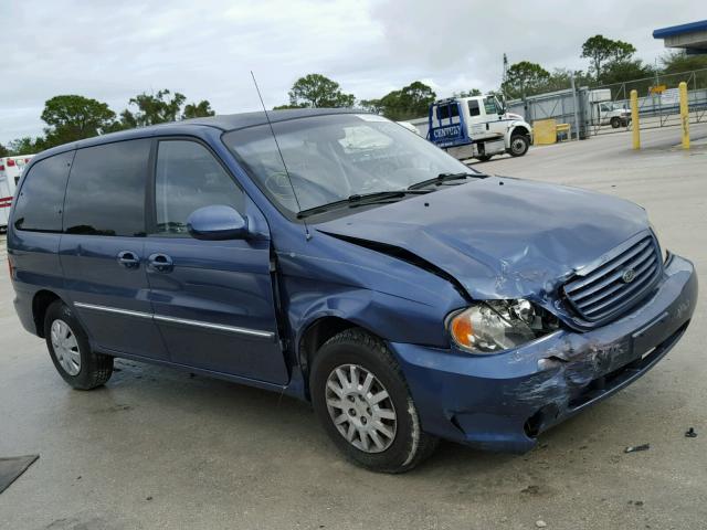 KNDUP131036357574 - 2003 KIA SEDONA EX BLUE photo 1