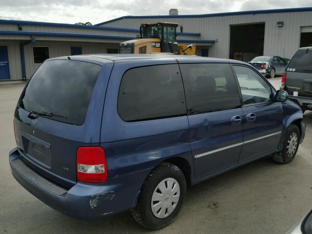 KNDUP131036357574 - 2003 KIA SEDONA EX BLUE photo 4