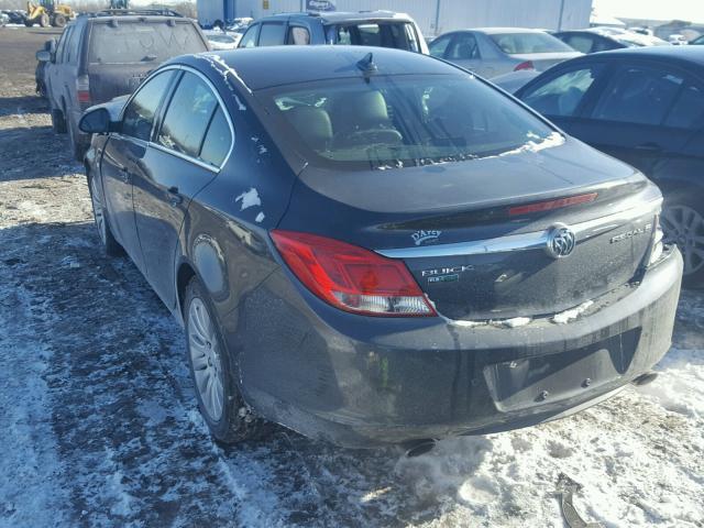 2G4GW5EV3B9187866 - 2011 BUICK REGAL CXL GRAY photo 3