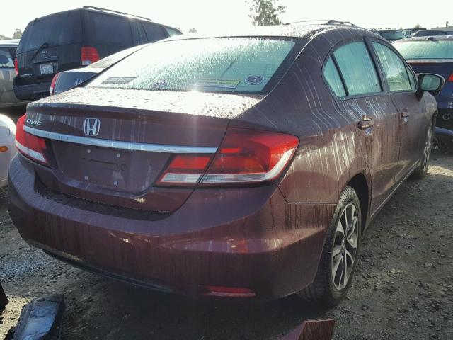 19XFB2F8XEE261261 - 2014 HONDA CIVIC EX MAROON photo 4