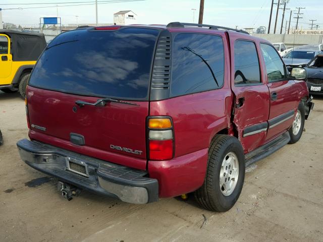 1GNEC13V44R297843 - 2004 CHEVROLET TAHOE C150 BURGUNDY photo 4