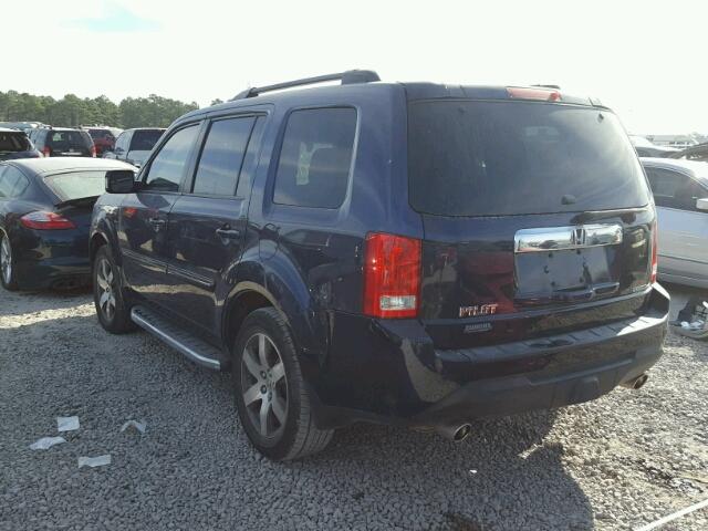 5FNYF3H95DB018362 - 2013 HONDA PILOT TOUR BLUE photo 3