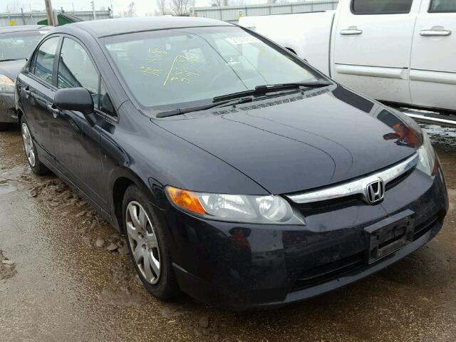 2HGFA16588H357421 - 2008 HONDA CIVIC LX BLACK photo 1