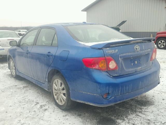 1NXBU40E09Z077193 - 2009 TOYOTA COROLLA BA BLUE photo 3