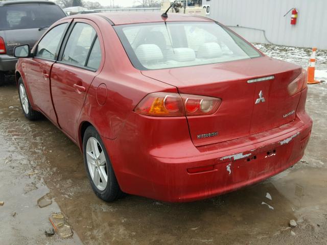 JA3AU26U68U017693 - 2008 MITSUBISHI LANCER ES RED photo 3