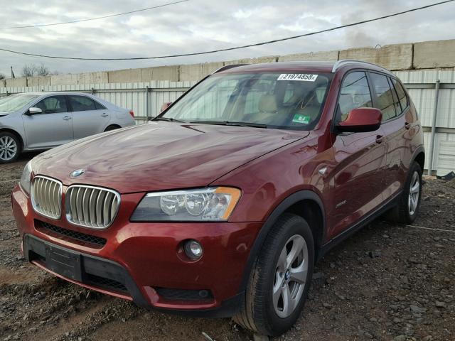 5UXWX5C59CL723888 - 2012 BMW X3 XDRIVE2 RED photo 2