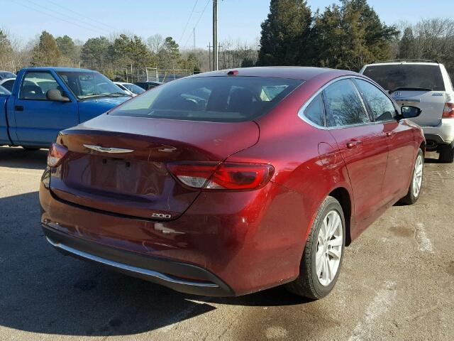 1C3CCCAB4FN633414 - 2015 CHRYSLER 200 LIMITE BURGUNDY photo 4