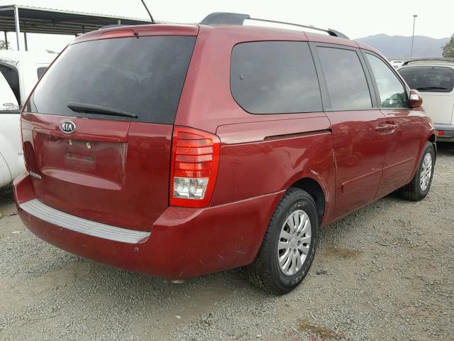 KNDMG4C70B6371270 - 2011 KIA SEDONA LX RED photo 4