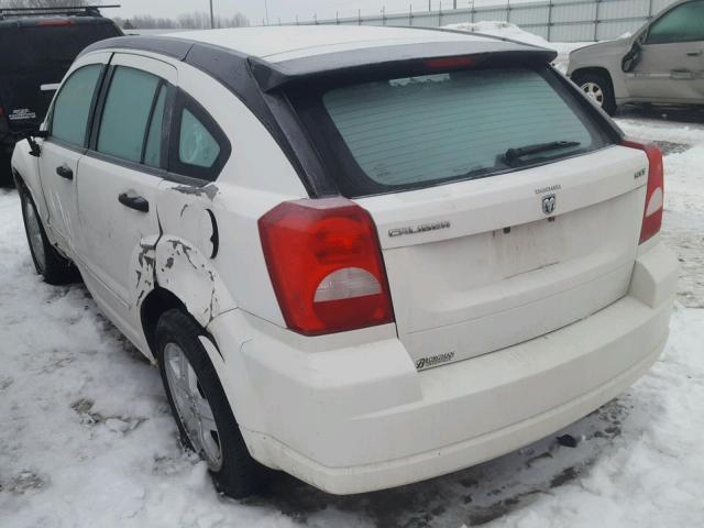 1B3HB48B78D739950 - 2008 DODGE CALIBER SX WHITE photo 3