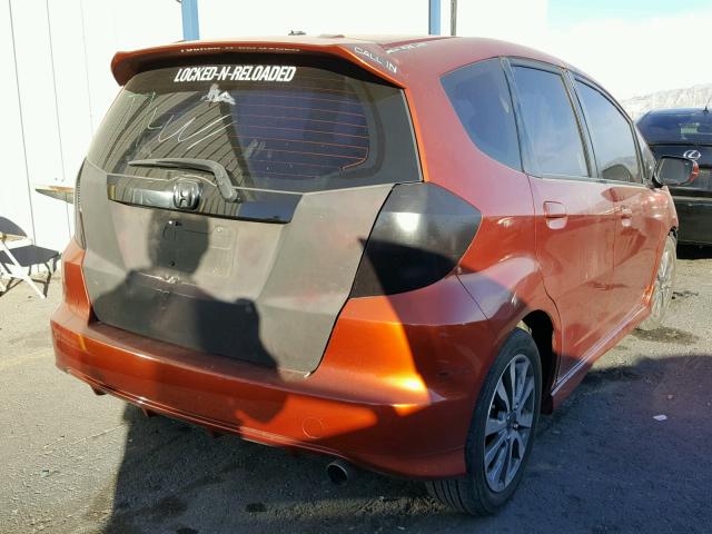 JHMGE8H56CC012833 - 2012 HONDA FIT SPORT ORANGE photo 4