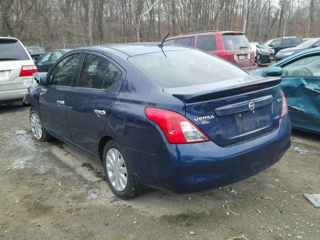 3N1CN7AP3EL840094 - 2014 NISSAN VERSA BLUE photo 3