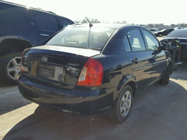 KMHCN46C27U084568 - 2007 HYUNDAI ACCENT GLS BLACK photo 4