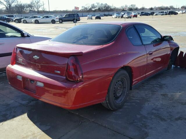 2G1WJ15K679210702 - 2007 CHEVROLET MONTE CARL RED photo 4