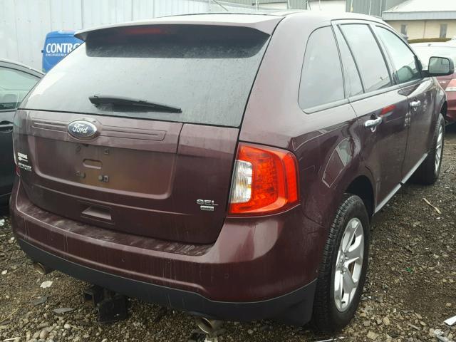 2FMDK4JCXBBA52339 - 2011 FORD EDGE SEL MAROON photo 4