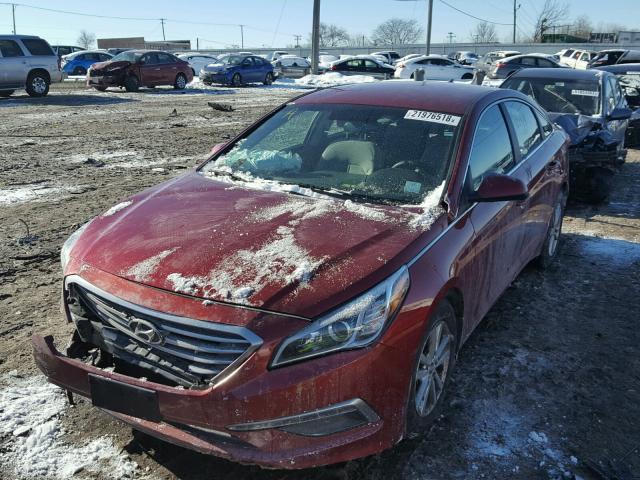 5NPE24AF4FH243400 - 2015 HYUNDAI SONATA SE BURGUNDY photo 2