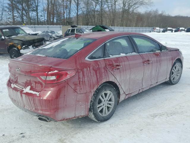 5NPE24AF5HH537309 - 2017 HYUNDAI SONATA SE RED photo 4