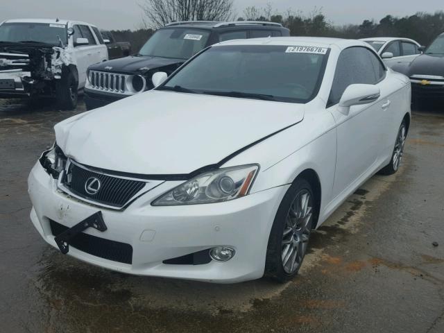 JTHFF2C28A2513292 - 2010 LEXUS IS 250 WHITE photo 2