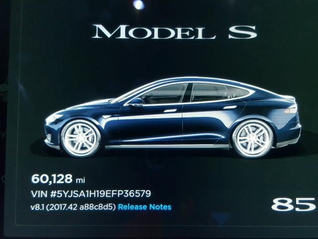 5YJSA1H19EFP36579 - 2014 TESLA MODEL S BLUE photo 8