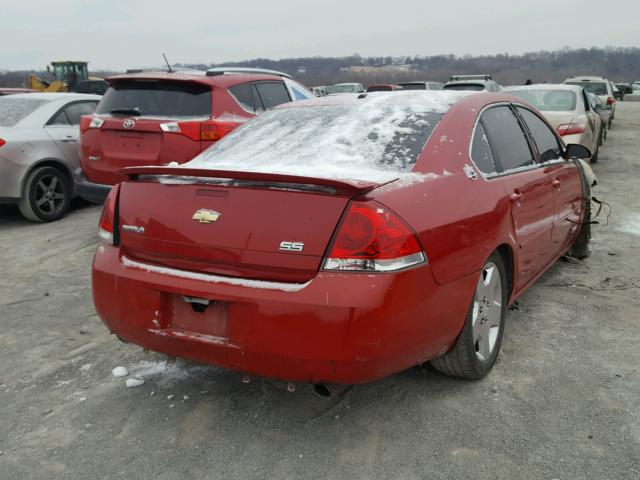 2G1WD58C581325097 - 2008 CHEVROLET IMPALA SUP RED photo 4