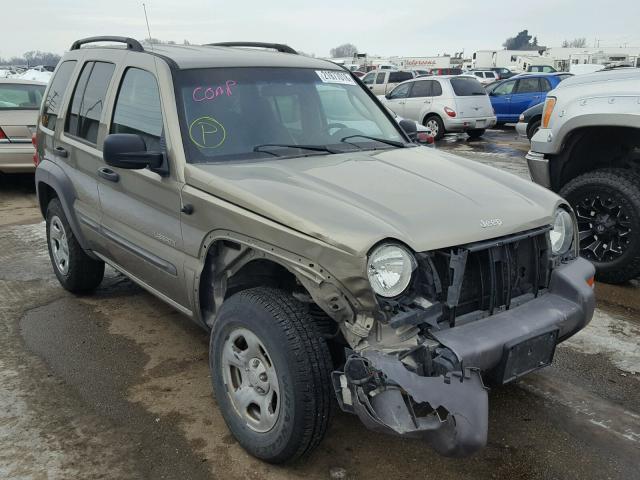 1J4GL48K04W185814 - 2004 JEEP LIBERTY SP GOLD photo 1