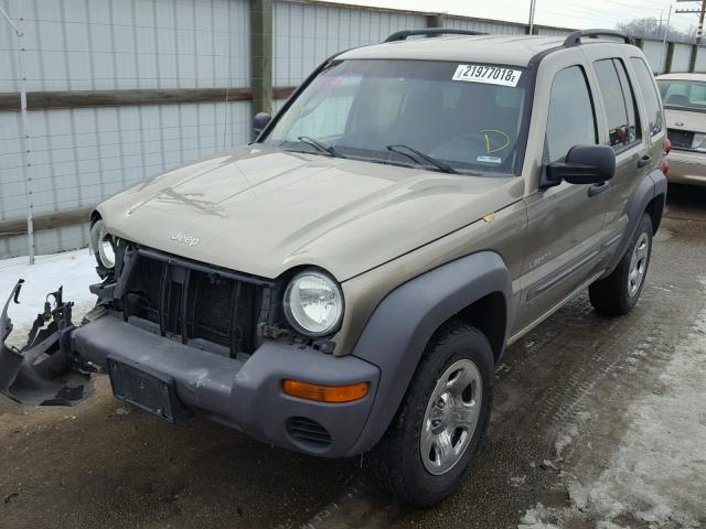 1J4GL48K04W185814 - 2004 JEEP LIBERTY SP GOLD photo 2