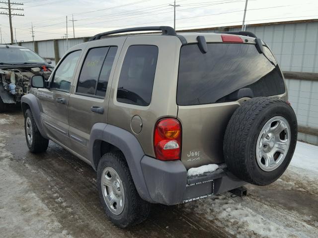1J4GL48K04W185814 - 2004 JEEP LIBERTY SP GOLD photo 3