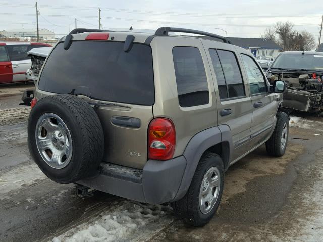 1J4GL48K04W185814 - 2004 JEEP LIBERTY SP GOLD photo 4