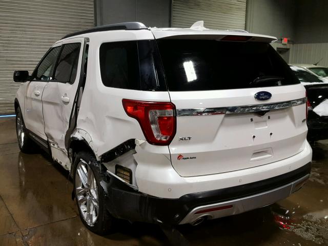 1FM5K8D81GGA04019 - 2016 FORD EXPLORER X WHITE photo 3