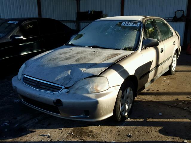 2HGEJ6670YH603209 - 2000 HONDA CIVIC LX BEIGE photo 2