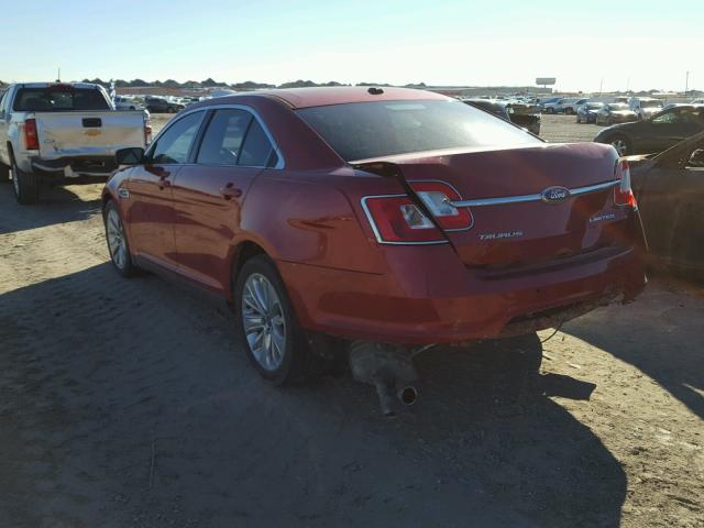 1FAHP2FW6AG131096 - 2010 FORD TAURUS LIM RED photo 3