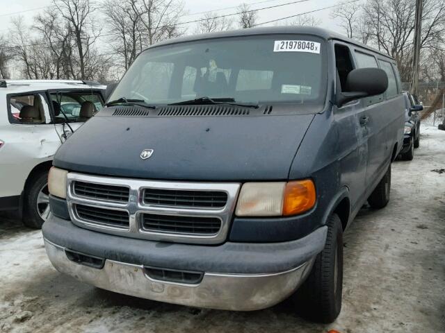 2B5WB35Z31K539024 - 2001 DODGE RAM WAGON BLUE photo 2