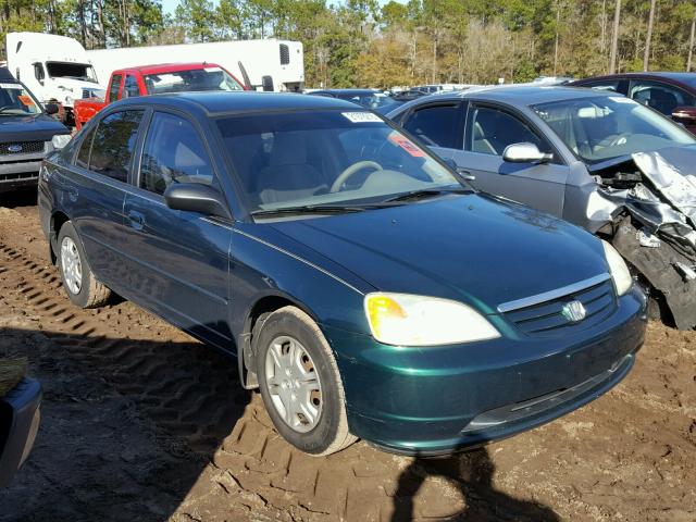 1HGES16552L079225 - 2002 HONDA CIVIC LX GREEN photo 1