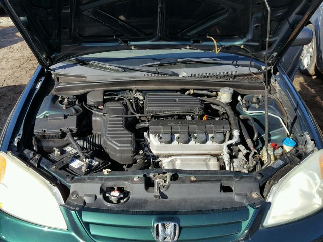 1HGES16552L079225 - 2002 HONDA CIVIC LX GREEN photo 7