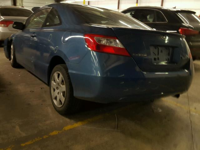 2HGFG12647H531562 - 2007 HONDA CIVIC LX BLUE photo 3