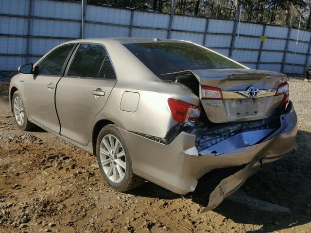 4T1BD1FK7DU078071 - 2013 TOYOTA CAMRY HYBR GOLD photo 3