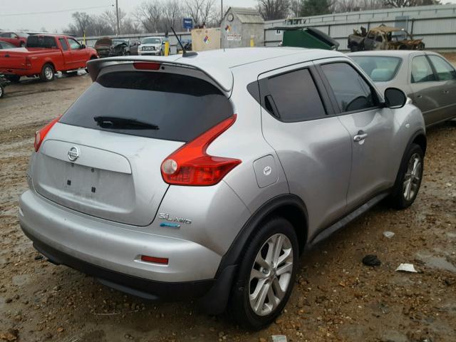 JN8AF5MV7ET362570 - 2014 NISSAN JUKE S SILVER photo 4