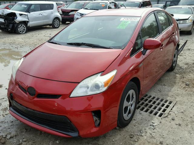 JTDKN3DU0C5482565 - 2012 TOYOTA PRIUS RED photo 2