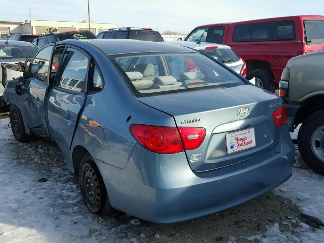 KMHDU46D77U073260 - 2007 HYUNDAI ELANTRA GL BLUE photo 3