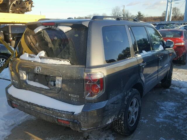 5FNYF18787B018783 - 2007 HONDA PILOT EXL GRAY photo 4