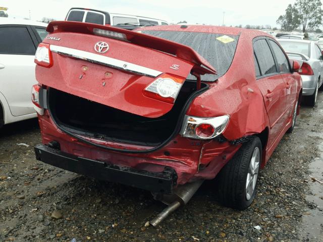 2T1BU4EE0BC610191 - 2011 TOYOTA COROLLA BA RED photo 4