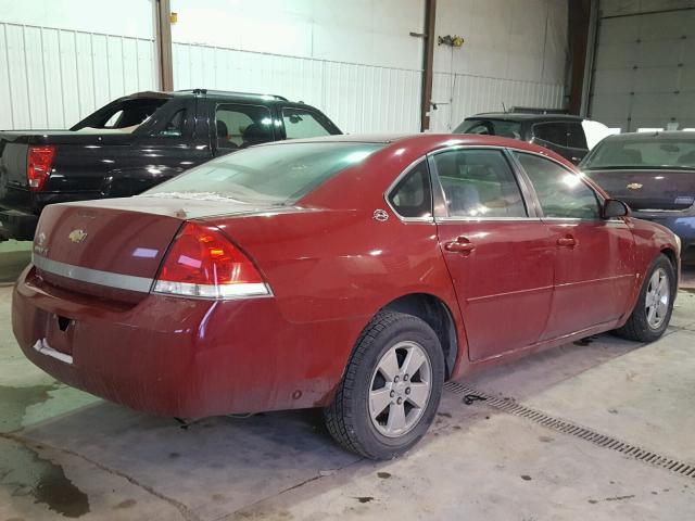 2G1WT58N989143697 - 2008 CHEVROLET IMPALA LT RED photo 4