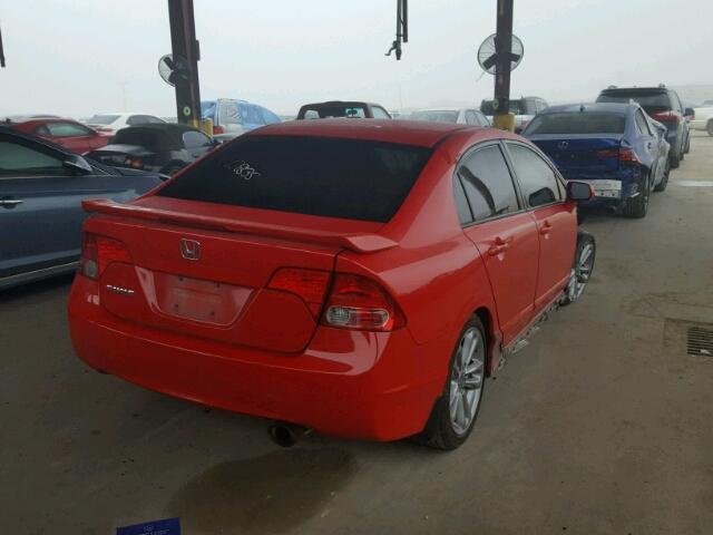 2HGFA55568H706939 - 2008 HONDA CIVIC SI RED photo 4