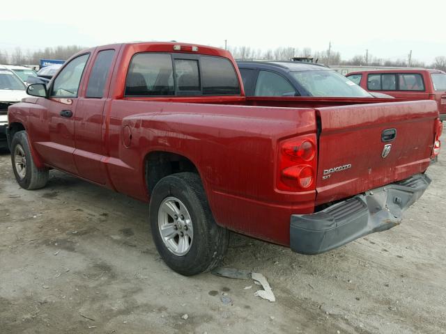 1D7HE32KX8S565155 - 2008 DODGE DAKOTA SXT MAROON photo 3